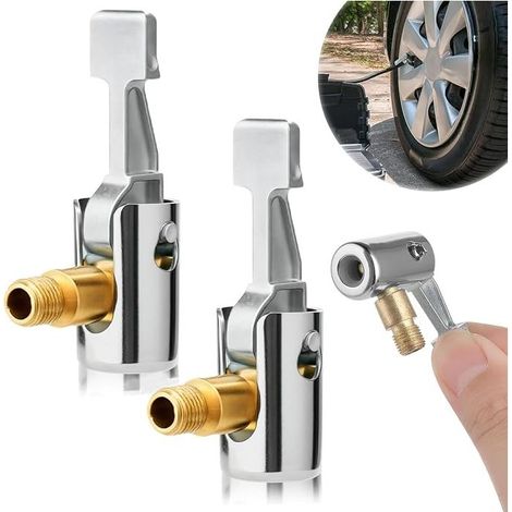 Adaptateur de Valve de Voiture Adaptateur pour Valve de Pneu Embout Gonflage Pneu Voiture Clip pour valve de pneu pour Voiture Vélo Moto et Compresseur