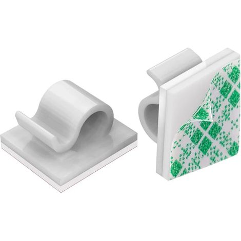Clips de câble auto-adhésifs, support et organisateur de câbles pour la maison, le bureau et la voiture, autocollants muraux blancs (1/5)