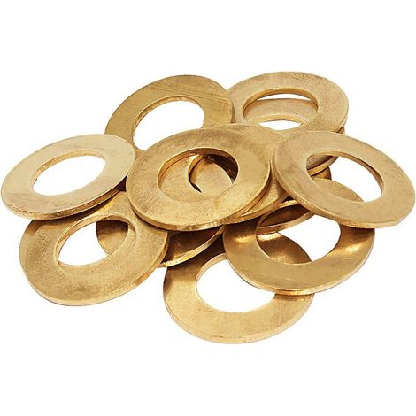 Lot de 10 rondelles plates en laiton M3 ID 8 mm OD 0,5 mm d'épaisseur Rondelles rondes en cuivre Rondelle de retenue en métal Bague de fixation à vis Accessoires (1/5)