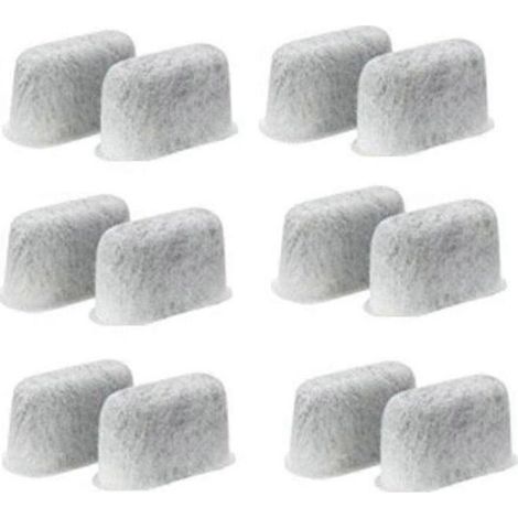 Lot de 12 filtres à charbon actif remplaçables pour machines à café – Compatible avec les modèles Cuisinart DCC-RWF, filtration efficace de l’eau calcaire et des impuretés