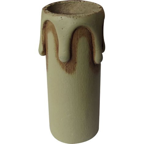 Fourreau de bougie plastique ivoire E14, haut. 65mm - Tibelec (1/2)