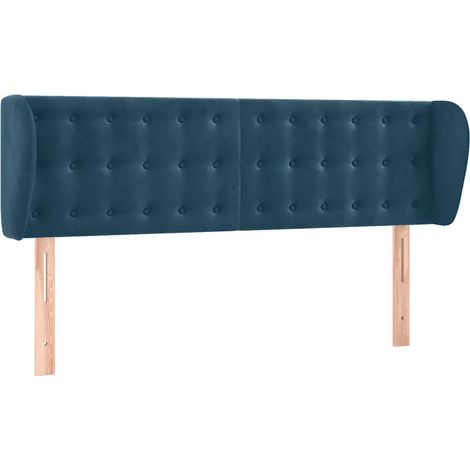 Maison Exclusive - Testiera ad Orecchio Blu Scuro 147x23x78/88 cm in Velluto (1/5)