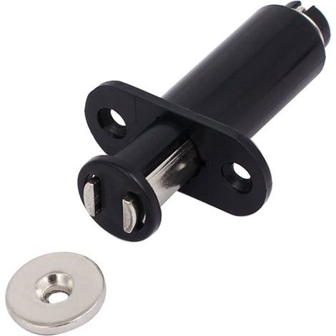 Latch Magnetique Porte Armoire Cuisine - Fixation Sans Vis - Fonctionnement Par Contact - Noir - Lot de 2 (1/4)