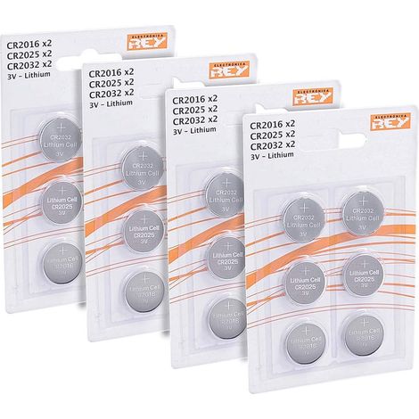Lot de 24 Piles Litio, 8X CR2016, 8X CR2025, 8X CR2032, 3V, Pile Bouton au Lithium Alcaline (1/5)