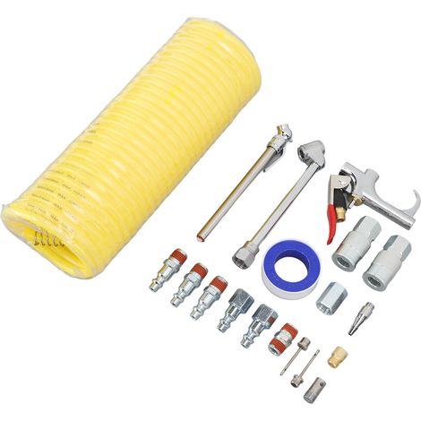 Kit d'accessoires pour pistolet à air comprimé multifonctionnel en acier inoxydable à connexion rapide (20 pièces) (1/5)