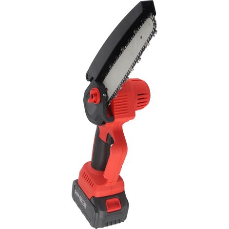 Mini tronçonneuse sans fil 8 pouces, sans balais, rechargeable par batterie lithium, idéale pour la coupe du bois, l'élagage et le jardinage (100-240 V, prise européenne). (1/5)