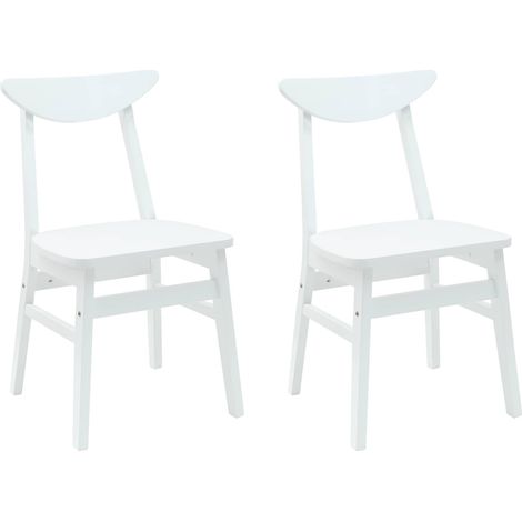 Dining Chairs 2 pcs White 42 x 47.5 x 81 cm Solid Rubber Wood vidaXL