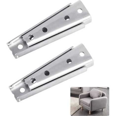 2 Boulons Canapé Fer 120x47mm, Connecteur Meuble Antidérapant Lit Chaise Bureau Argent (1/4)