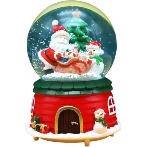 Boules à neige lumineuses LED couleur changeante déco père Noël (1/2)