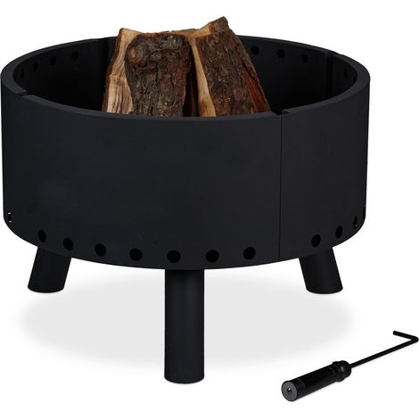 Steel Fire Bowl with Spark Guard and Heat Shield (1/5)