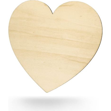 Joli cœur en bois de type 2 - Forme de cœur - Idéal comme décoration de mariage - Pour mur et porte (337 x 300 mm). (1/5)