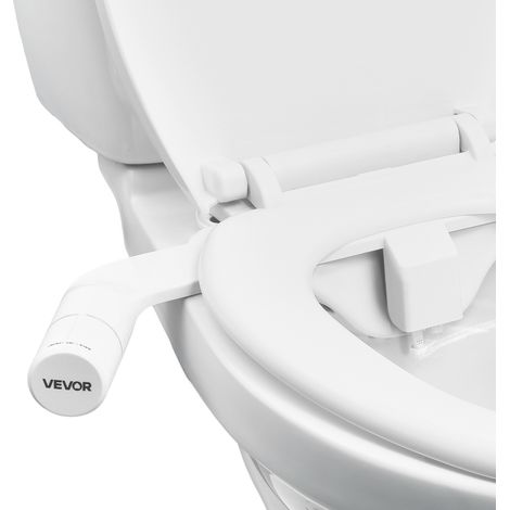 VEVOR Bidetaufsatz für Toilette, nicht elektrischer Bidet-WC-Aufsatz mit ausziehbarer Doppeldüse & einstellbarem Kaltwasserdruck Einlass aus Edelstal ideal für die Gesäß- und Intimwäsche, weiß (1/5)