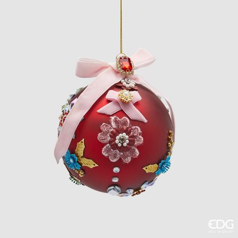 EDG Addobbo Palla Boheme Opaca Rosso H 10.5 D 10 C5