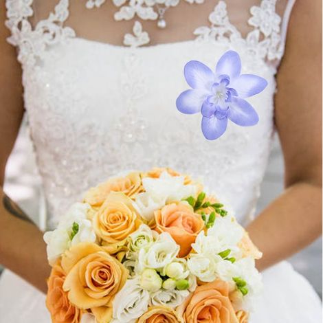 Lot de 10 orchidées artificielles bleues, idéales pour la décoration de couronnes de mariée. (1/5)