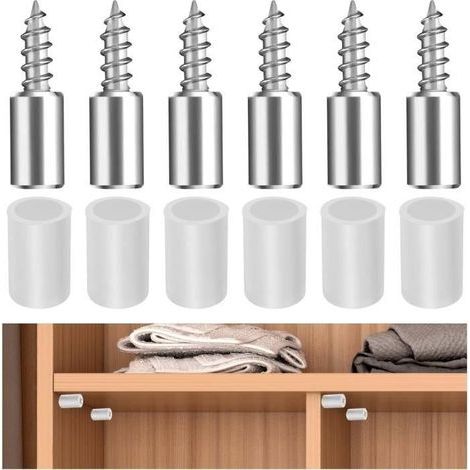 30Pcs Taquet Etagere Goupille,Taquets de Support pour Étagères Meubles avec Protection en Caoutchouc,Chevilles de Support Etagere (1/4)