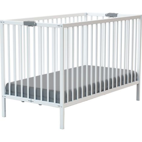 Les Tendances – Lit bébé pliant en bois hêtre massif 60 x 120 cm – 2 manettes de verrouillage – Léger 13,5 kg – Conforme norme EN: 716-1