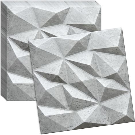 Verdico  Panneau mural 3D polystyrne - Architecture en béton - 50x50 cm - Design élégant - Montage facile - Haute qualité, revtement mural &amp plafond