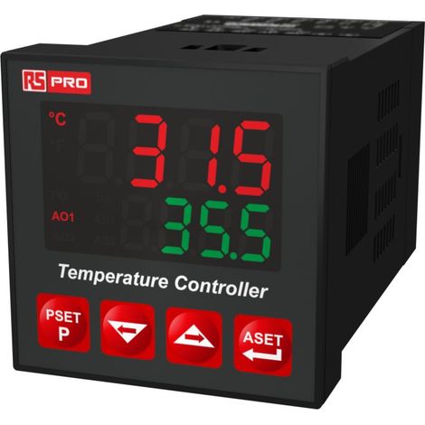 Régulateur de température PID, 230 V, 3 sorties Relais, SSR, 2 entrées TC, RTD, 48 x 48mm ( Prix pour 1 )