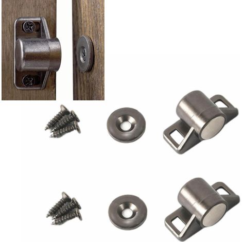 Set of 2 magnetic cabinet door catches, with magnet, made of zinc alloy for bathroom, kitchen, sliding doors, windows, cabinets (1/5)