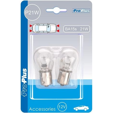 Bombilla de coche 12V 21W BA15s 2 piezas en blister