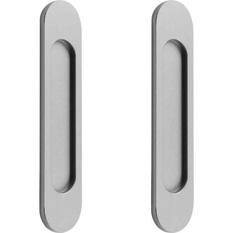 Poignée Coulissante - Ovale 15 cm - Adhésive Sans Perçage - Pour Porte De Grange Fenêtre Placard - Gris