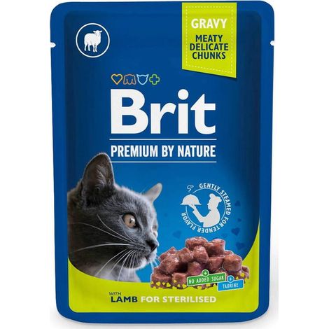 Agneau stérilisé Brit premium CAT Adult (sachet) 100 g