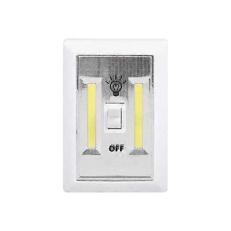 Lampe murale LED COB multifonctionnelle avec interrupteur manuel à bouton-poussoir, veilleuse sans fil à piles (1/5)