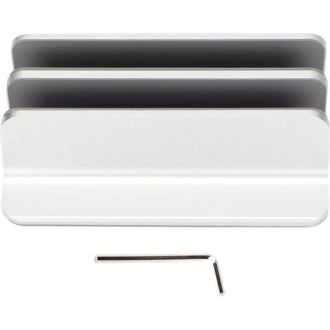 Verstellbarer vertikaler Laptopständer mit 2 Schlitzen aus Aluminiumlegierung, ideal für Homeoffice, Tablet und Laptop.