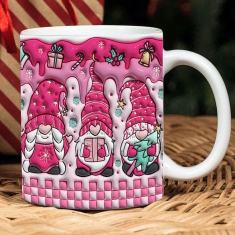 Tasse De Noël - Céramique - Motif Bonhomme De Neige Et Père Noël - 350 ml - Pour Café Thé Chocolat Chaud - 1 Pièce (1/5)