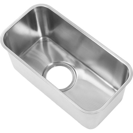 Évier de camping-car rectangulaire 390x190x185 mm en acier inoxydable 304, grand volume, encastré, avec bonde de 90 mm pour van, yacht et bateau (1/5)