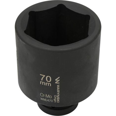 Sechskant-Schlagschrauber-Einsatz 1" extra lang 70 mm CrMo Länge 125 mm Waryński (1/4)