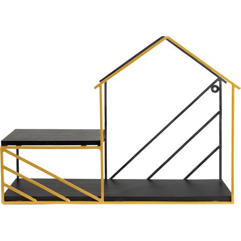 Wandregal Tabor Schwarz/Gold 47 x 34 x 12 cm