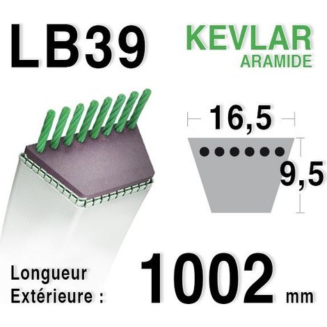 Courroie lb39 - 16,5 mm x 1002 mm