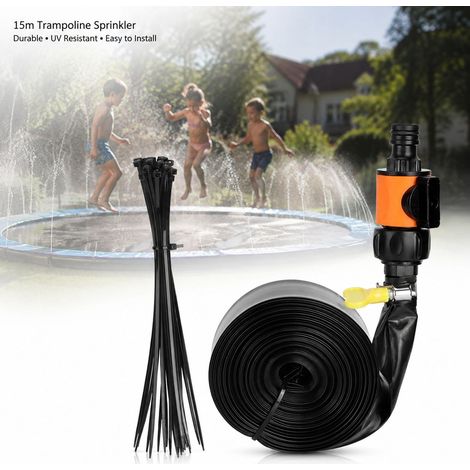 Toivize-Arroseur de Trampoline 15m - PVC Orange - Refroidisseur Jardin - Accessoire Sécurité Enfant pour Été (1/4)