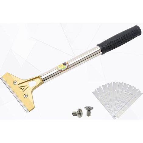 Grattoir pour Plaque avec 10 Lames Métalliques, Heavy Duty Scraper, Universel Grattoirs pour Vitre, Vitrocéramique, Plaque à Induction, Voiture, Miroir, Autocollant, Nettoyage (avec vis) (1/5)