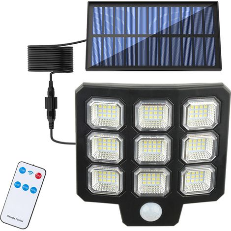Lampes solaires d'extérieur avec détecteur de mouvement, 108 spots solaires LED, 3 modes d'éclairage et télécommande (1/5)