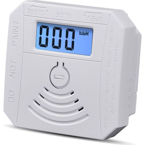SABIR Détecteur fuites monoxyde de carbone capteur électrochimique, affichage LCD 3 chiffres, alarme sonore et lumineuse, indicateurs LED, auto-test panne, rappel batterie faible, fonctions mémoire,de (1/4)
