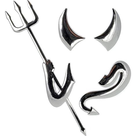 Pegatina para coche, pegatina para coche, diablo, logotipo para coche, pegatina para coche, diablo, tuning, plata (1/3)