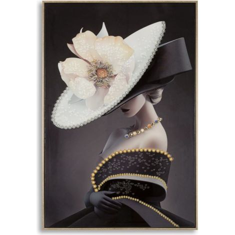 DIPINTO SU TELA LACCATO WIEN HAT -B- C/CORNICE CM 62X4X92