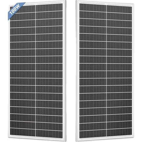 Pannello solare, alta efficienza, design resistente, 100W (2 pezzi) (1/2)