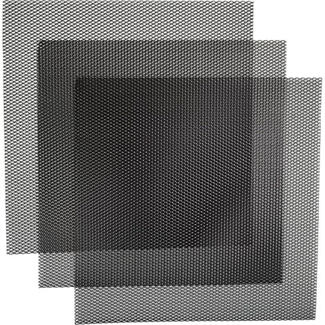 3pcs 33×33cm Noir grille de course, Taille du trou de Losange de 3×6mm, grille en aluminium, universels grille de radiateur de voiture (1/5)