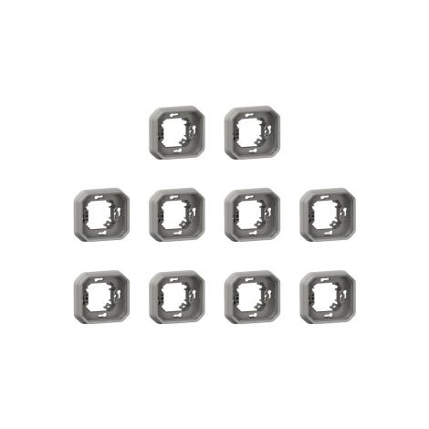 Legrand - Plexo L - LOT de 10 supports Support 1 poste - Encastru00e9 - Gris - Ref. : 069681Lx10 (1/5)