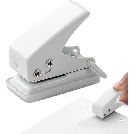 2 Mini-Einzellocher, weiß, ideal für Büro und Zuhause, zum Binden von Dokumenten, Erstellen von Fotoalben und Lesezeichenordnern. Einfach zu bedienen und zu transportieren.