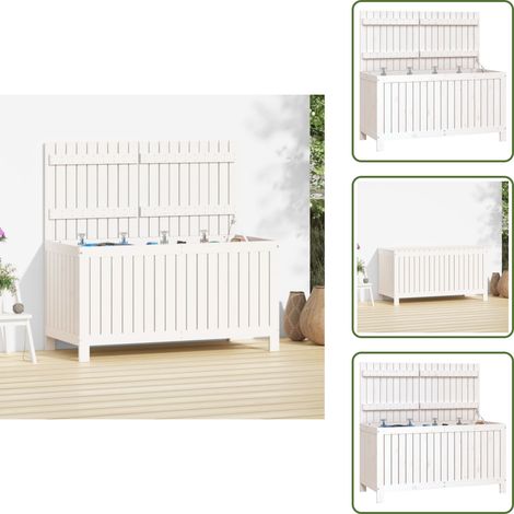 Pino - vidaXL Contenitore da Giardino Bianco 121x55x64 cm Legno Massello Pino -