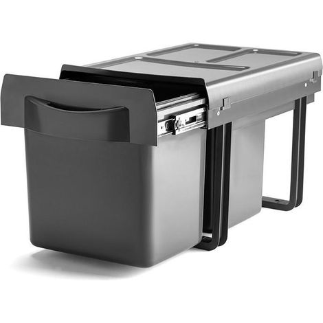 cubo de basura extraible 2x16 litros. modelo midi light. antracita. con tirador. h350. (1/3)