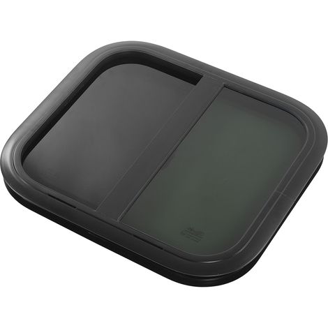 Wohnmobilfenster mit Moskitonetz, abgerundete Ecken, schwarzes Aluminium, Schiebefenster, UV-beständig, für Wohnwagen und Anhänger, Wandstärke 26-31 mm. (1/5)