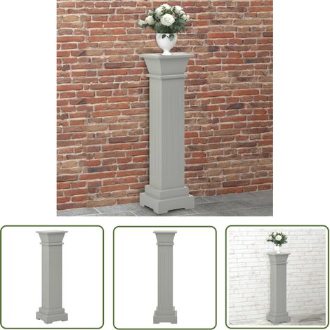 The Living Store Support pilier classique carré pour plantes Gris 17x17x66cm MDF - Support Plante - Pied Plante - Jardinière - Décoration Intérieure - Mobilier Extérieur (1/5)