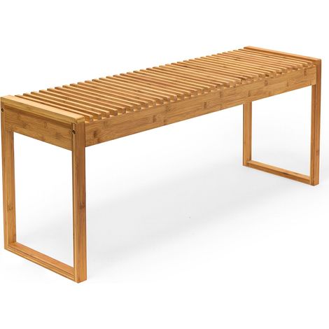 Panca in bambù naturale 120 x 30 x 45 cm comodo uso interno ed esterno atmosfera accogliente in bambù naturale 130003198