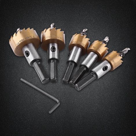 5 pièces scie cloche foret titane HSS outil découpe métal 16-30mm pour perçage professionnel (1/5)