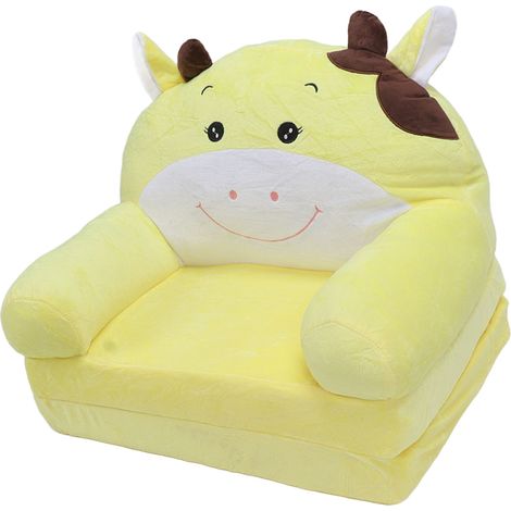 Canapé Enfant Pliable 2 en 1 Banquette Bascule Jaune Vache 2 Niveaux Fauteuil Lit Relevable (1/5)